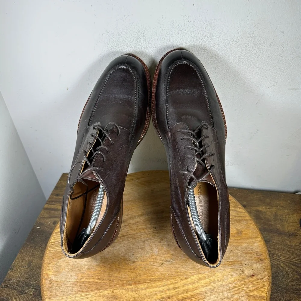 Beckett Simonon Yates Oxford Shoes Mens 13 Dark Brown Leather Split Toe 11829